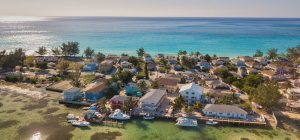 Caribean island from birds eye view