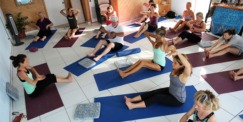 Lydie Ometto teaching yoga