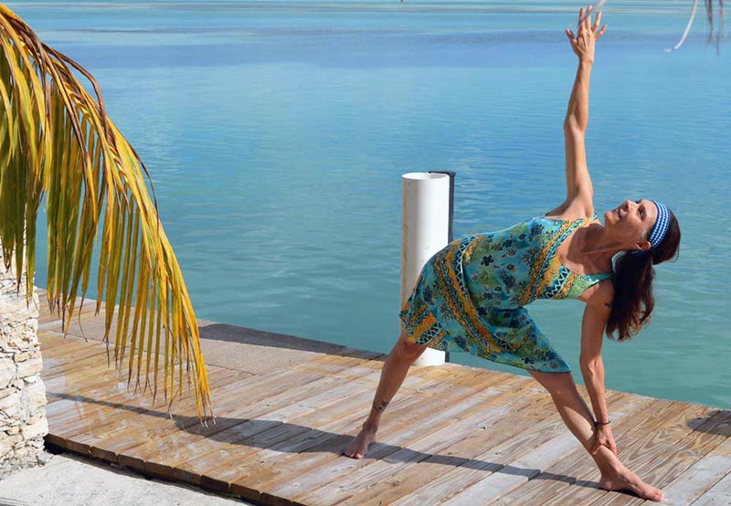 Lydie Ometto practising yoga