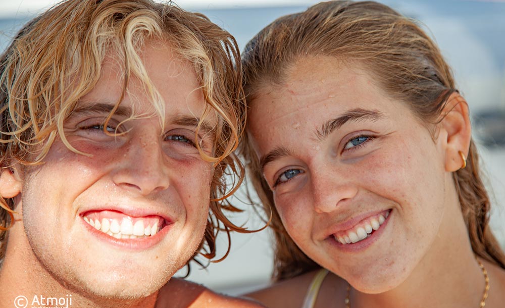 Niko and a friend on the DolphinQuest